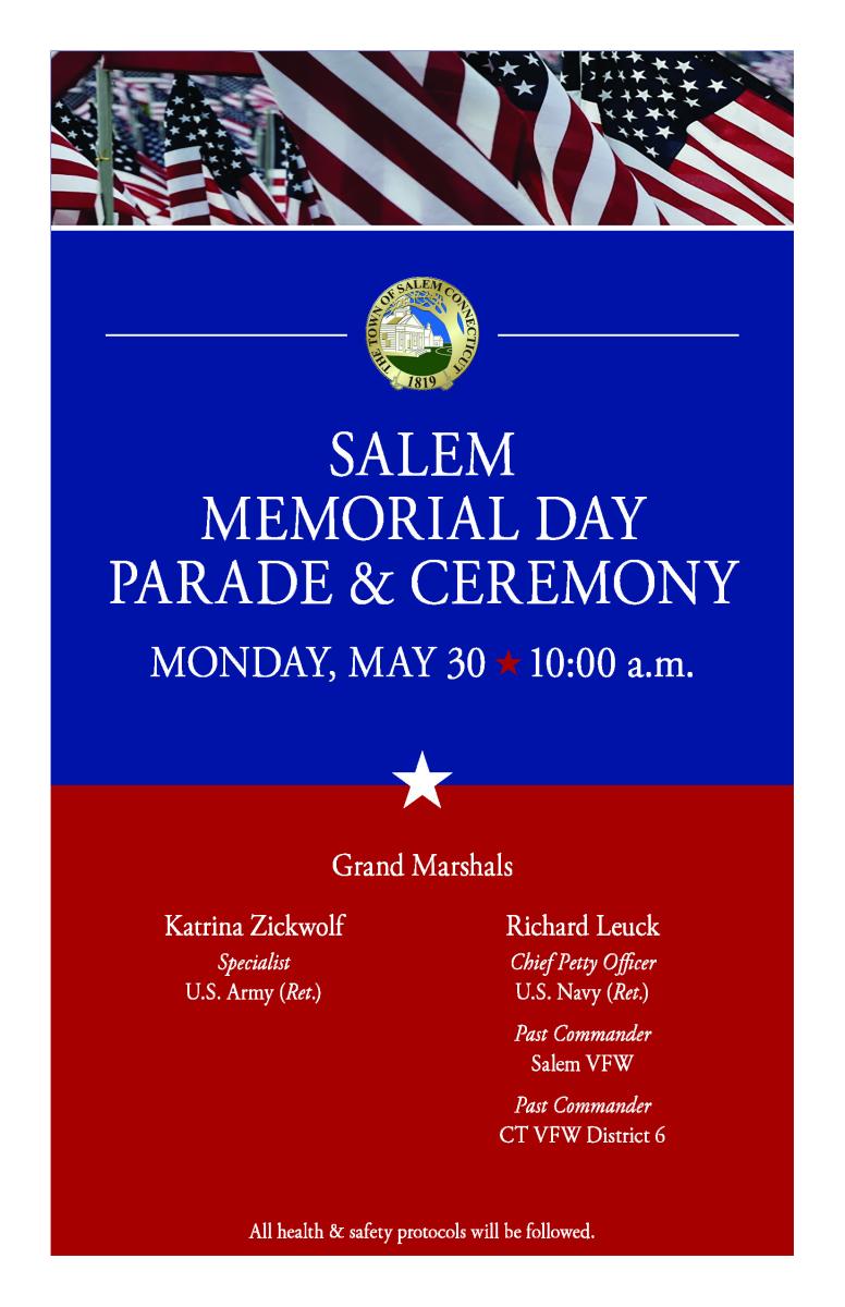 2022 Memorial Day Parade &amp; Ceremony Program, Monday, May 30