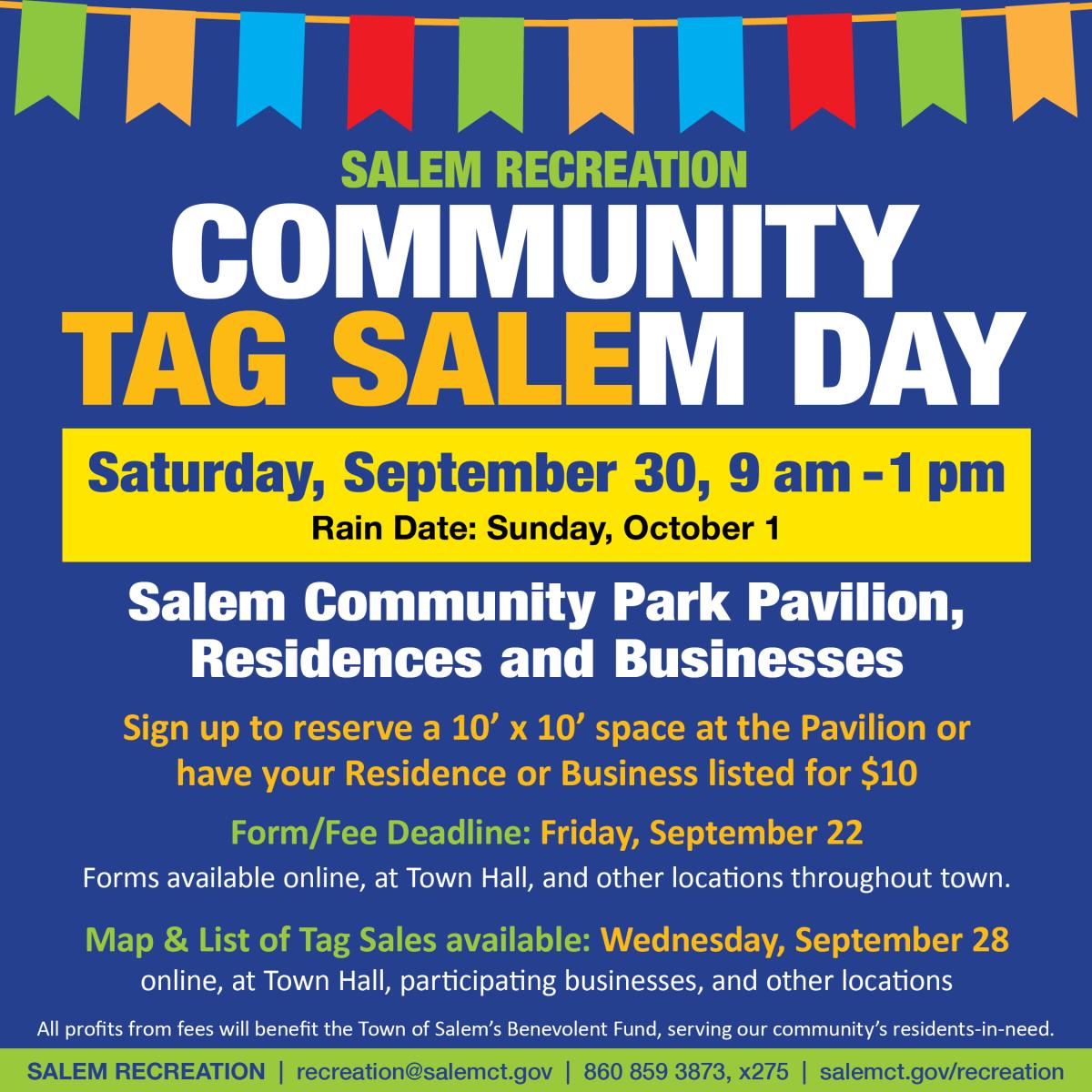 Community Tag Sale, September 30