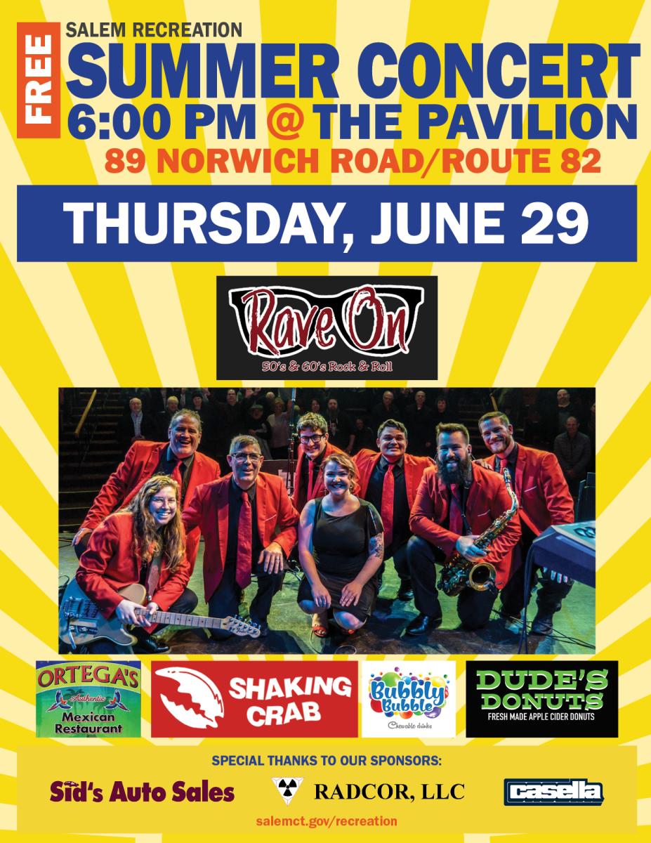 Free Summer Concert @ The Pavilion, June 29, 6pm