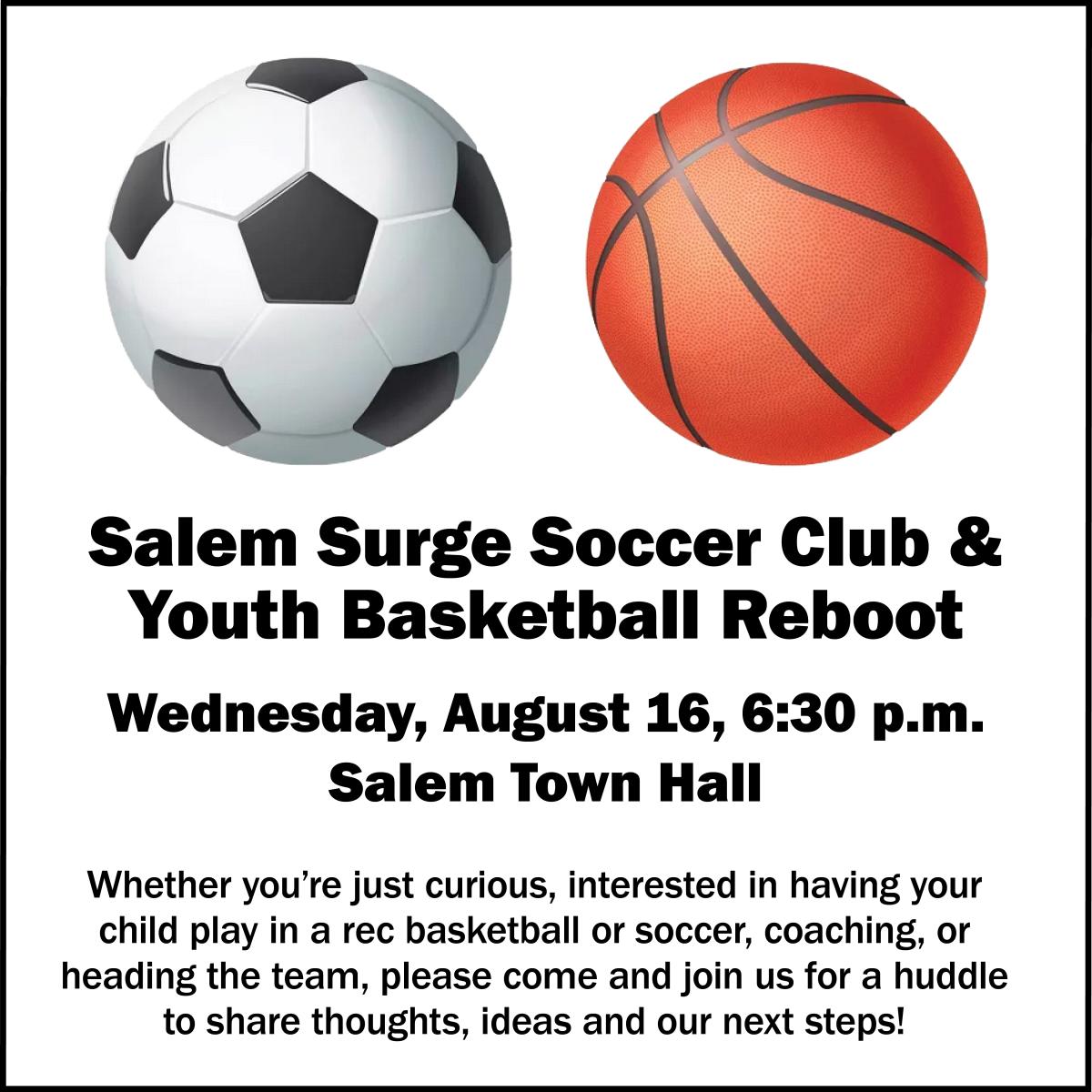 Salem Youth Soccer and Basketball Reboot Meeting