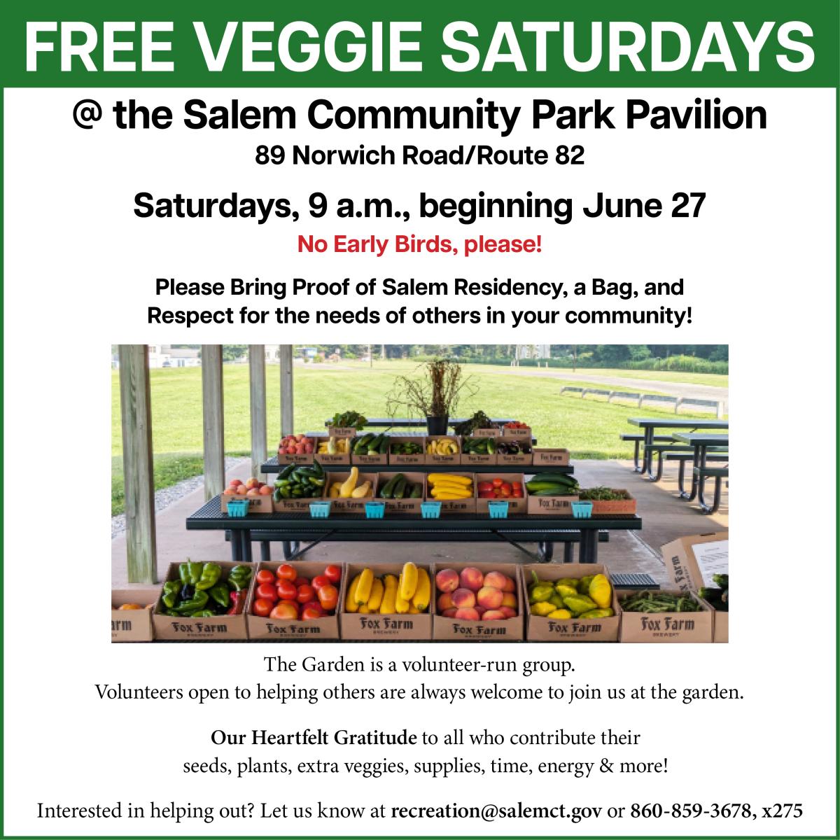 Free Veggie Saturdays