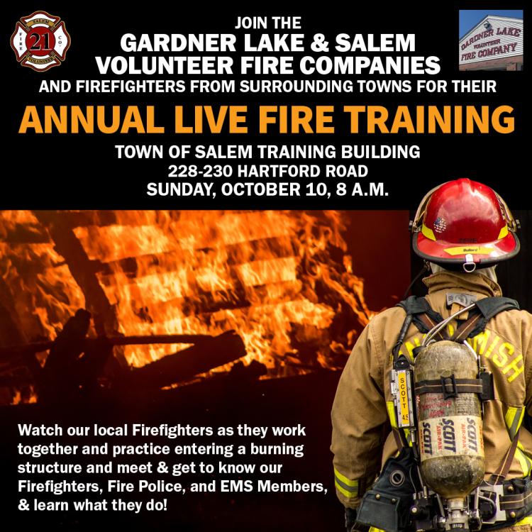 Salem &amp; Gardner Lake Volunteer Fire Companies' Annual Life Fire Training