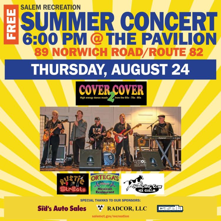Free Summer Concert, August 24, 6pm
