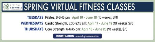 Spring 2024 Personal Euphoria Virtual Fitness Classes