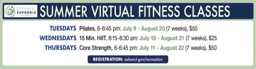 Personal Euphoria Summer Virtual Fitness Classes