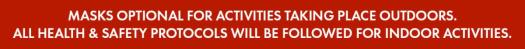 All health &amp; safety protocols wil be followed for all activities