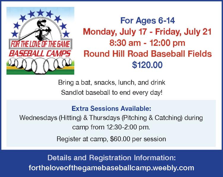 30am - 12pm, Round Hill Round Hill Road Baseball Fields, $120