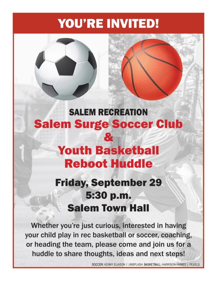 Salem Surge Soccer Club &amp; Youth Basketball Reboot Huddle