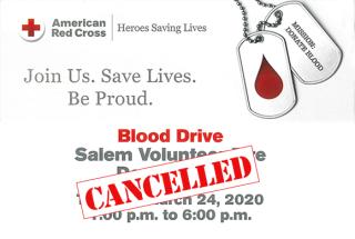 Salem Volunteer Fire Company March 2020 Blood Drive Canceled
