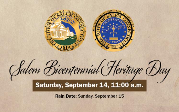 Salem Bicentennial Heritage Day, Saturday, September 14, 2019, 11am to 3pm