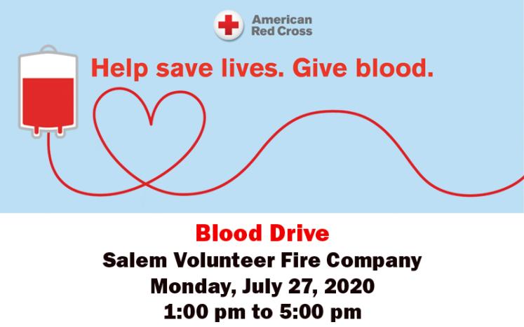 July 2020 Salem Volunteer Fire Company Blood Drive